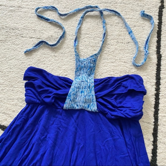 FREE PEOPLE Blue Warrior Halter Tie Top - Picture 5 of 10
